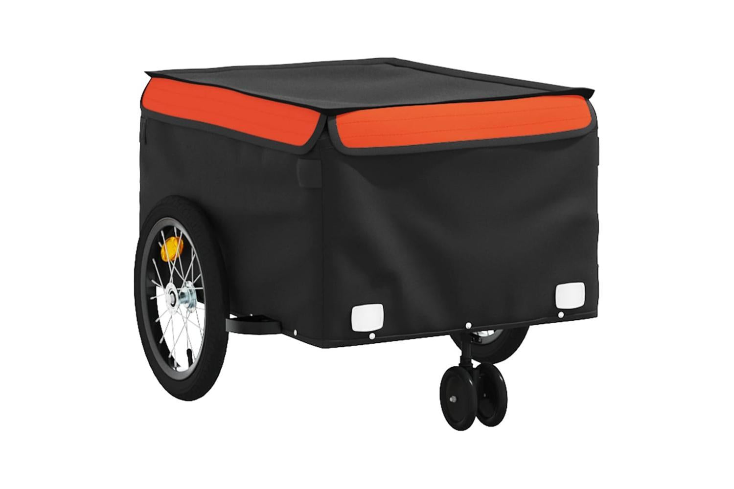 Vidaxl Bike Trailer Black And Orange 45 Kg Iron-4