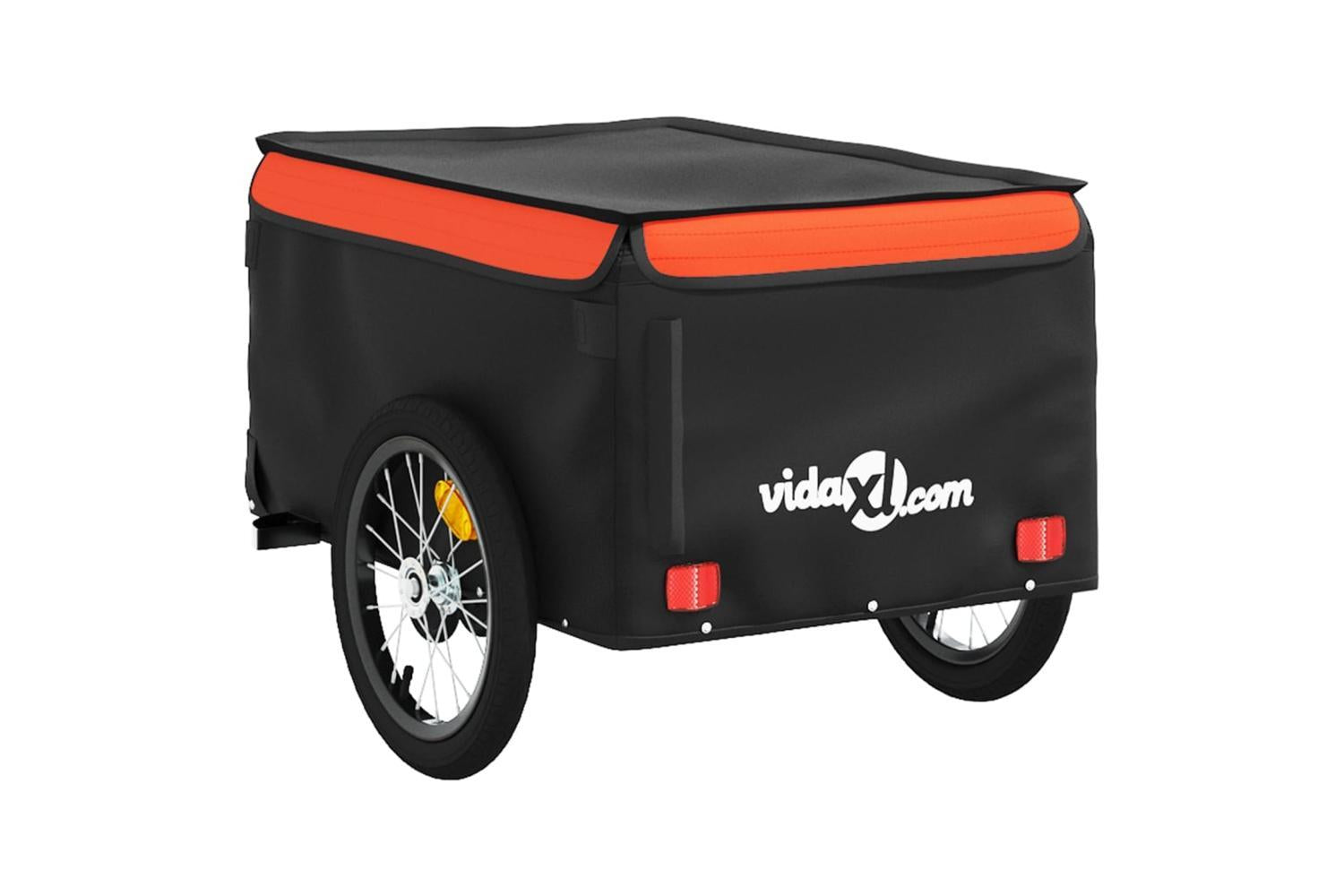 Vidaxl Bike Trailer Black And Orange 45 Kg Iron-8