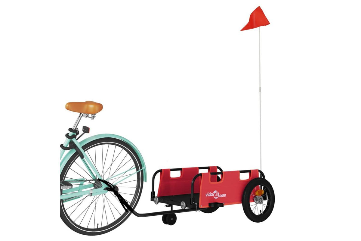 Vidaxl Bike Trailer Red Oxford Fabric And Iron-3