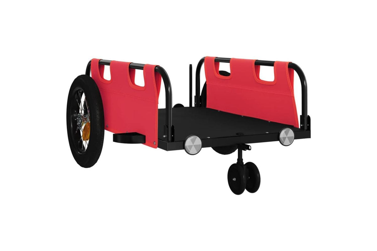 Vidaxl Bike Trailer Red Oxford Fabric And Iron-4