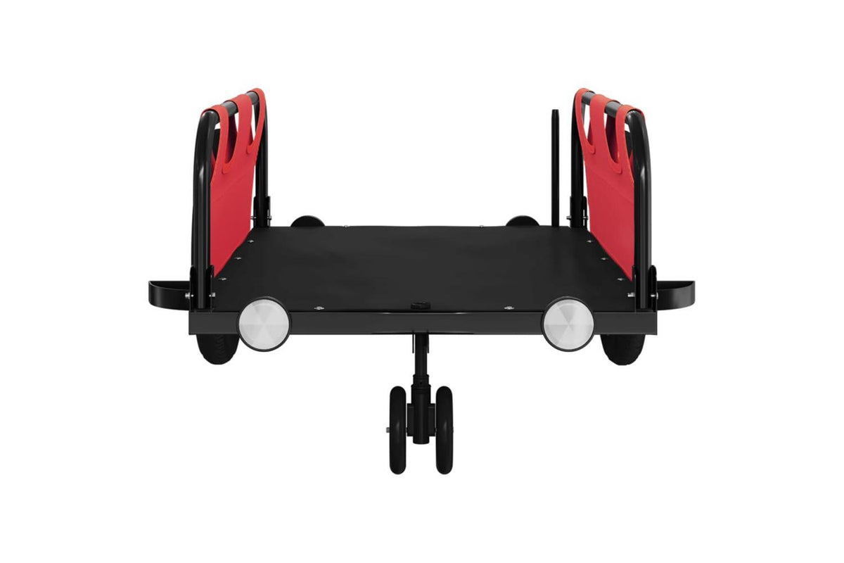 Vidaxl Bike Trailer Red Oxford Fabric And Iron-5