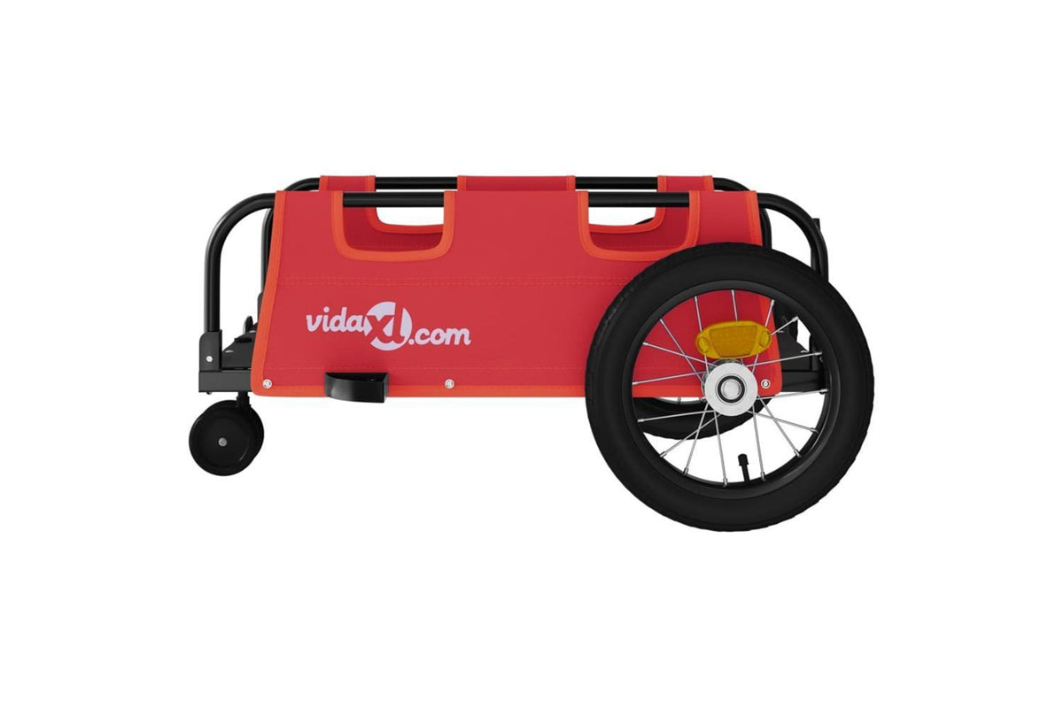 Vidaxl Bike Trailer Red Oxford Fabric And Iron-6