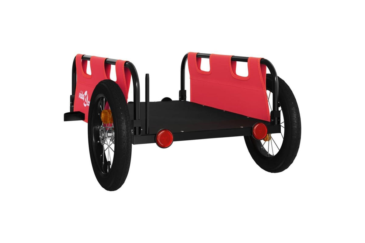Vidaxl Bike Trailer Red Oxford Fabric And Iron-7