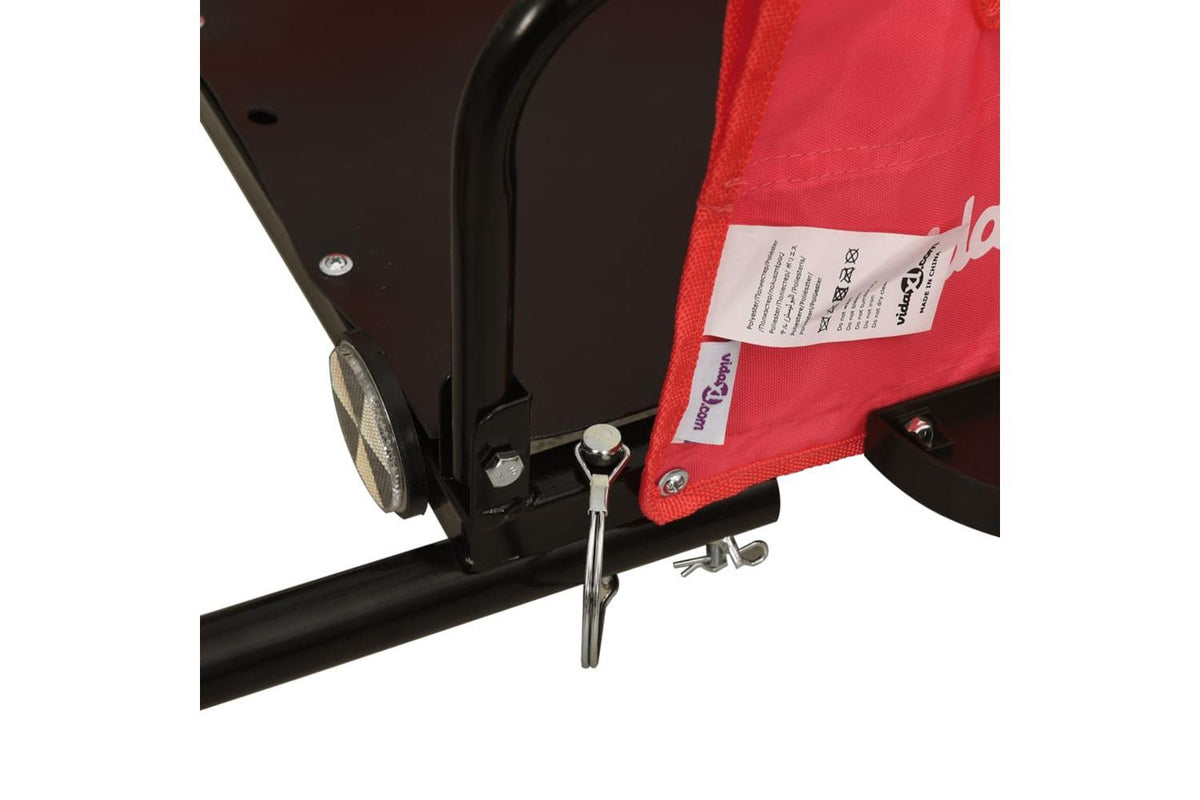 Vidaxl Bike Trailer Red Oxford Fabric And Iron-9