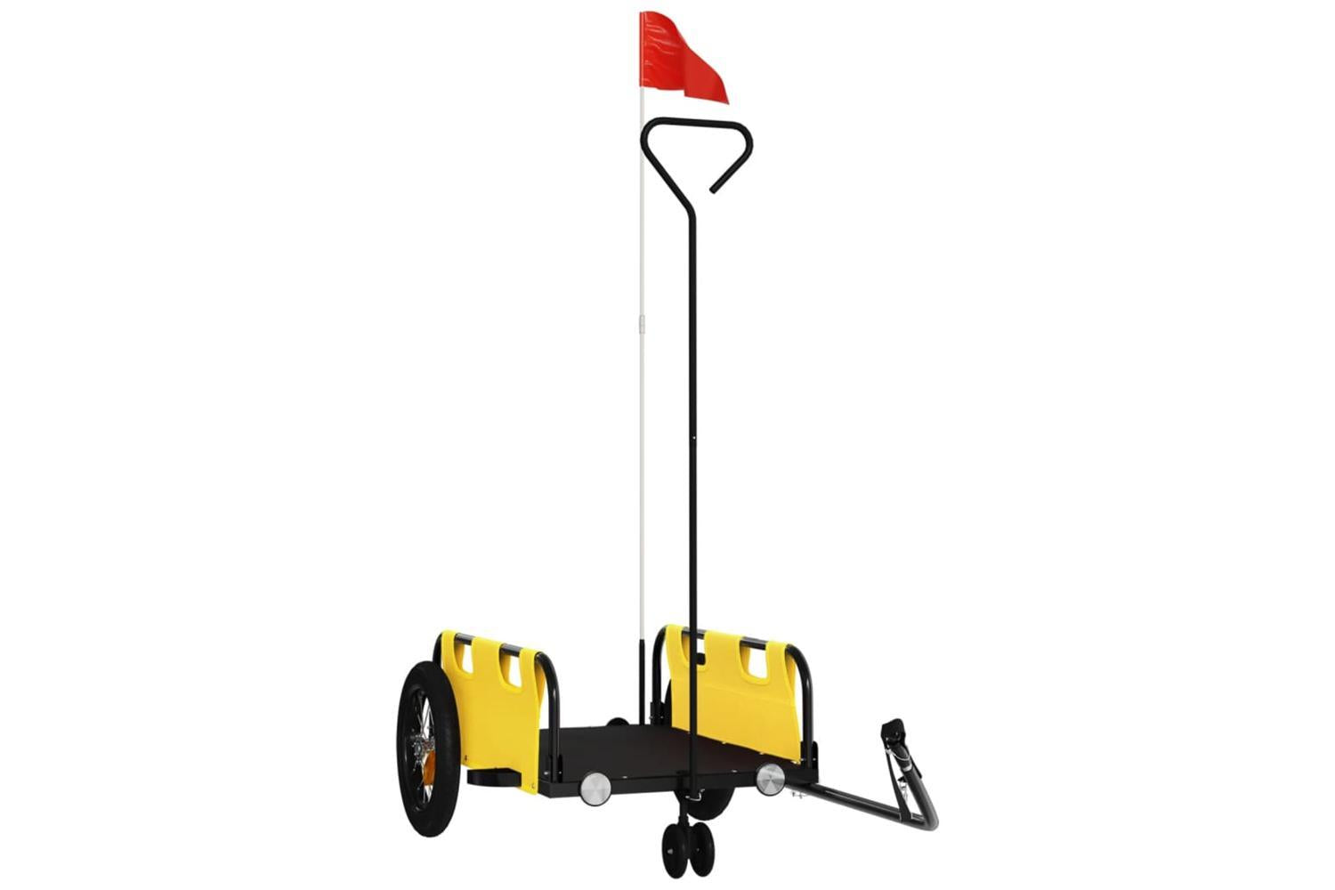 Vidaxl Bike Trailer Yellow Oxford Fabric And Iron-2