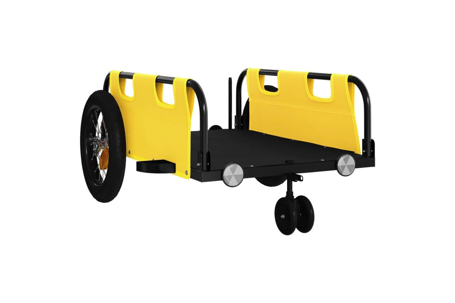 Vidaxl Bike Trailer Yellow Oxford Fabric And Iron-4