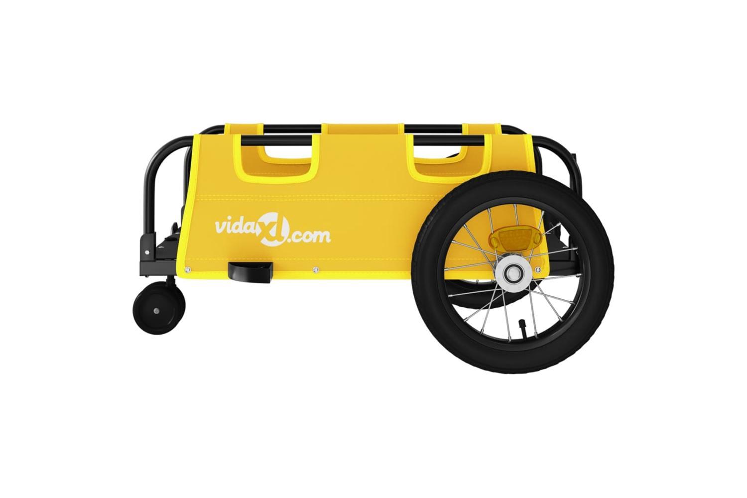 Vidaxl Bike Trailer Yellow Oxford Fabric And Iron-6
