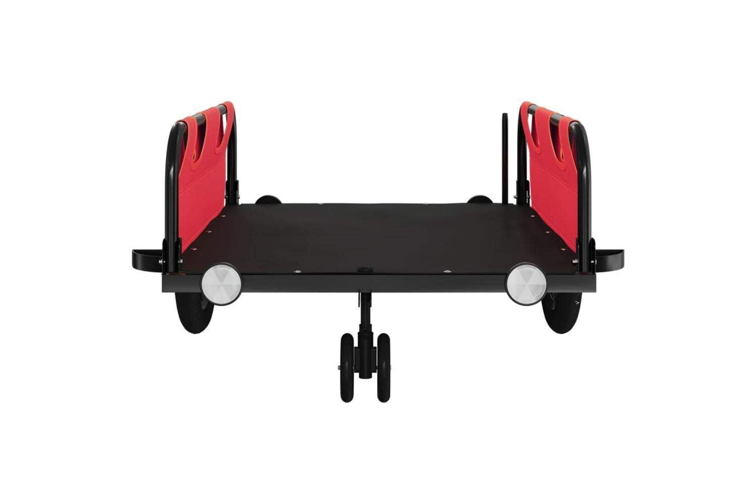 Vidaxl Bike Trailer Red Oxford Fabric And Iron-5
