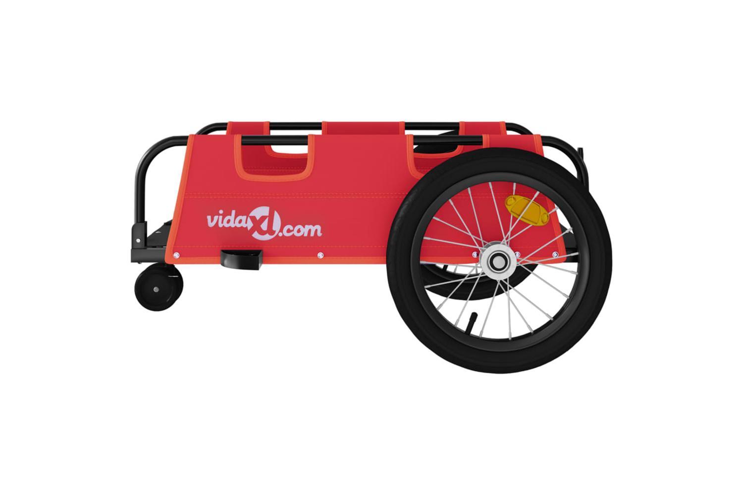 Vidaxl Bike Trailer Red Oxford Fabric And Iron-6