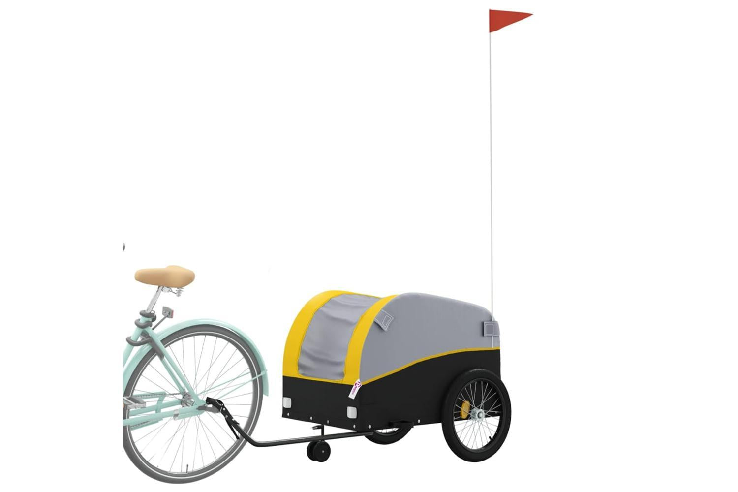 Vidaxl Bike Trailer Black And Yellow 45 Kg Iron-3
