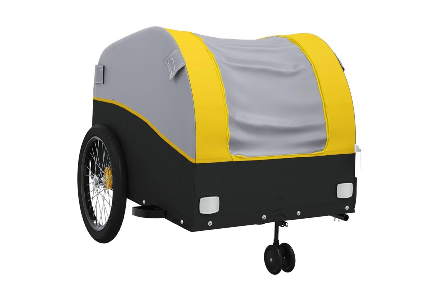 Vidaxl Bike Trailer Black And Yellow 45 Kg Iron-4