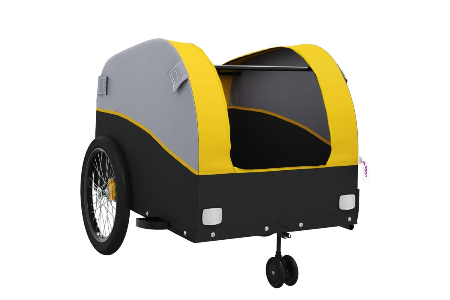 Vidaxl Bike Trailer Black And Yellow 45 Kg Iron-5