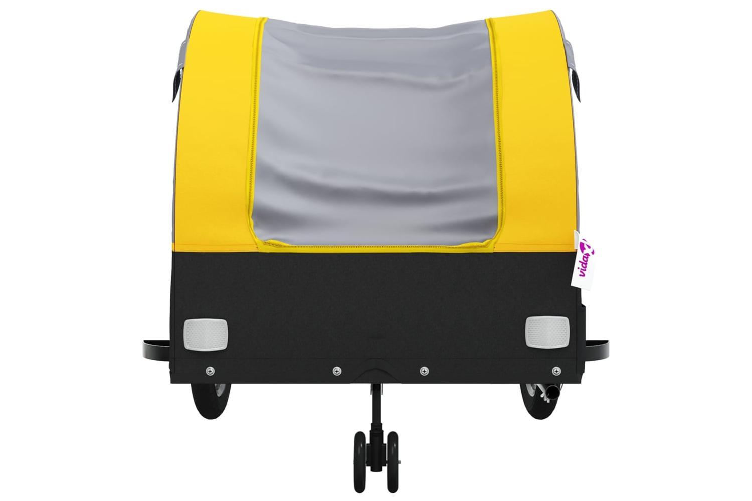 Vidaxl Bike Trailer Black And Yellow 45 Kg Iron-6