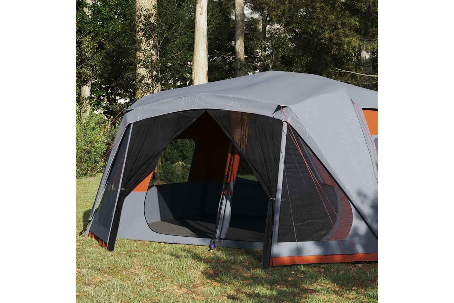 Vidaxl Family Tent 10-person Grey And Orange Quick Release Waterproof-4