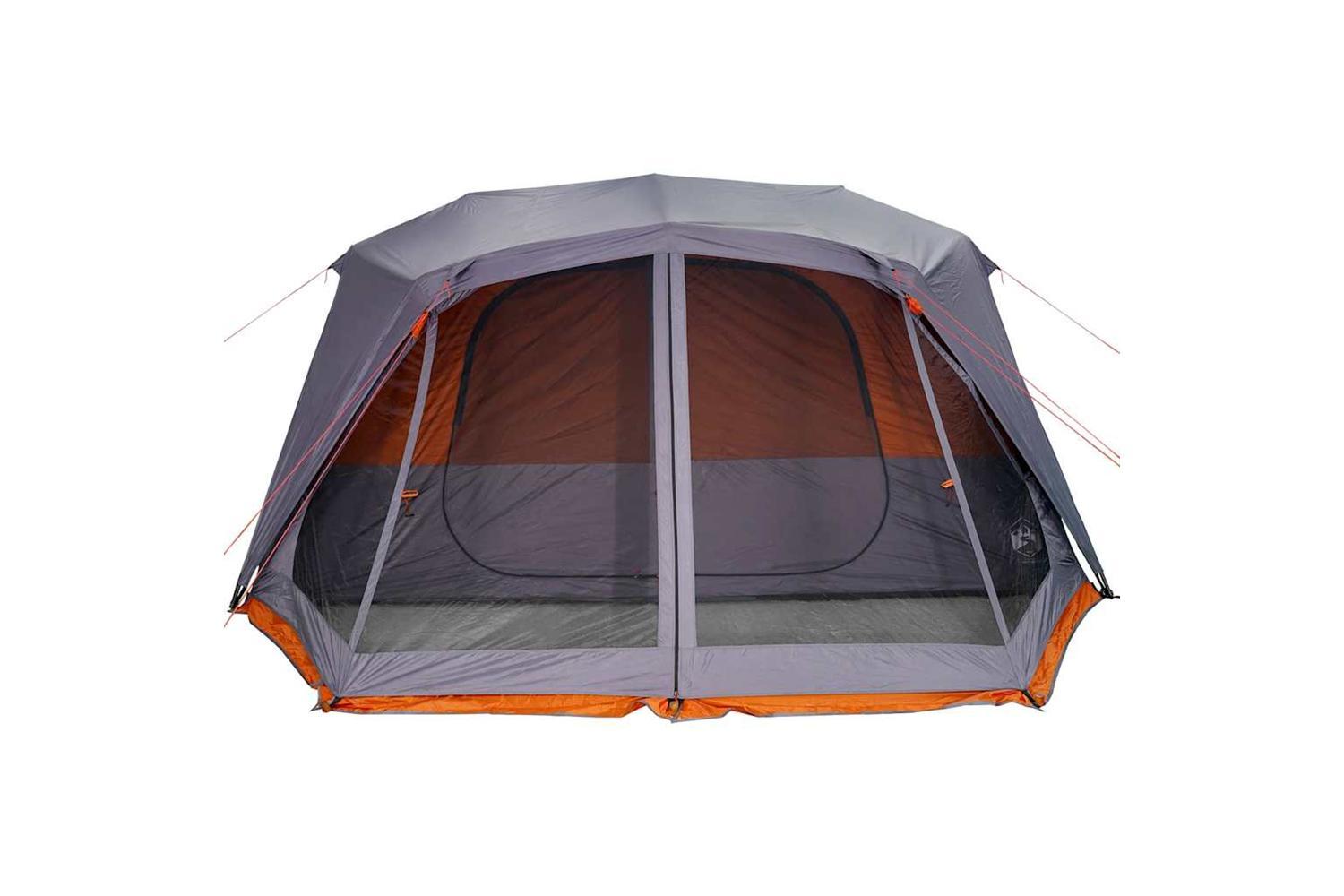 Vidaxl Family Tent 10-person Grey And Orange Quick Release Waterproof-7