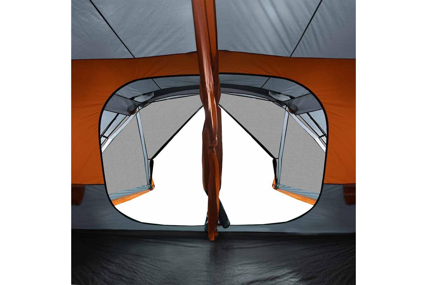 Vidaxl Family Tent 10-person Grey And Orange Quick Release Waterproof-10