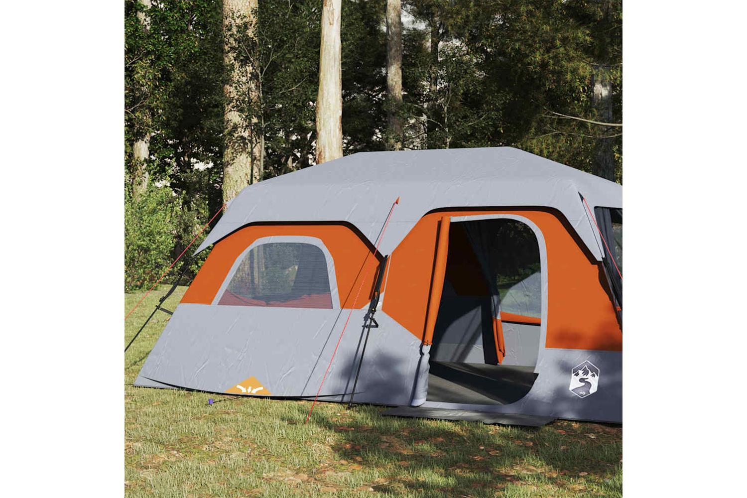 Vidaxl Family Tent 9-person Grey And Orange Quick Release Waterproof-4