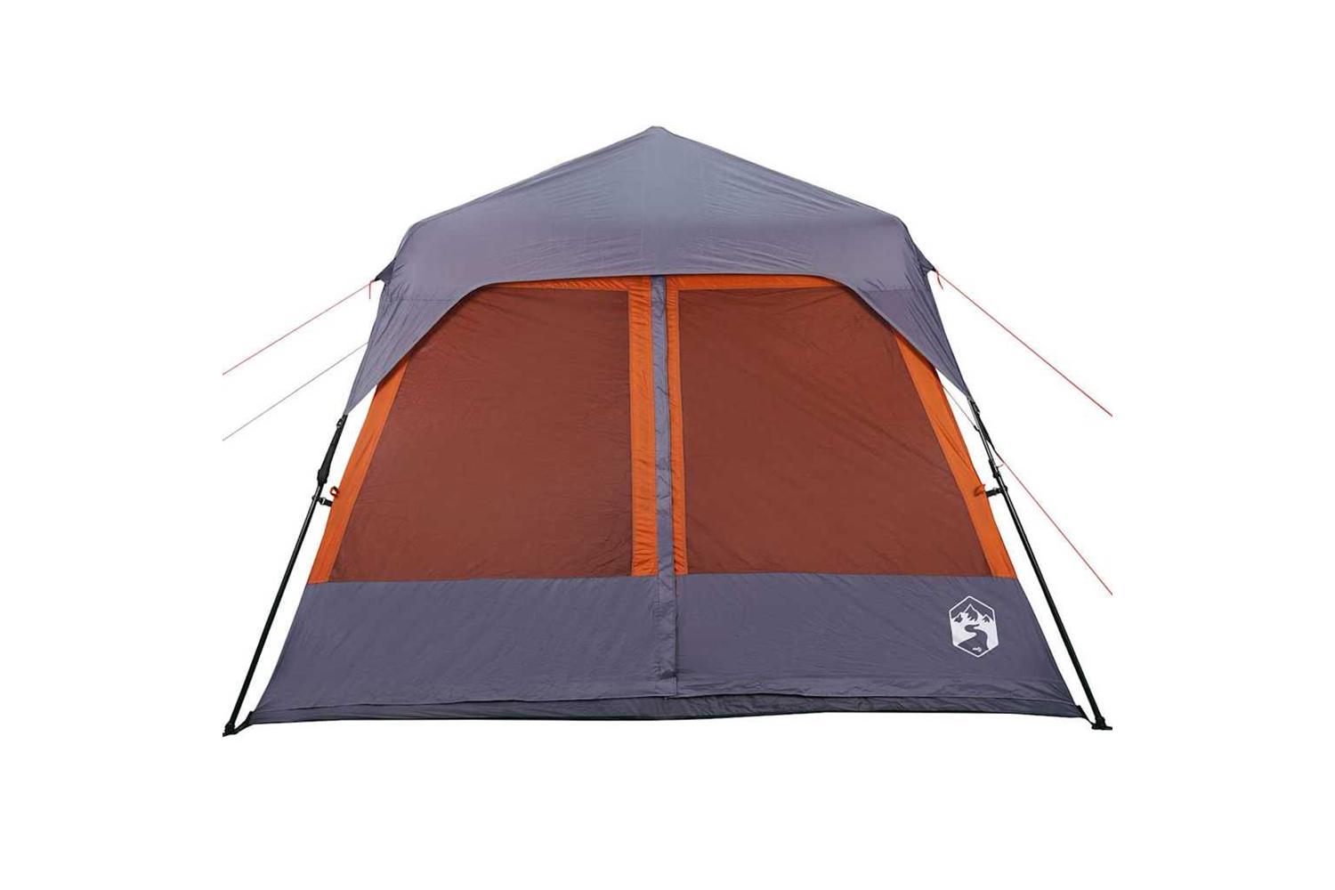 Vidaxl Family Tent 9-person Grey And Orange Quick Release Waterproof-8