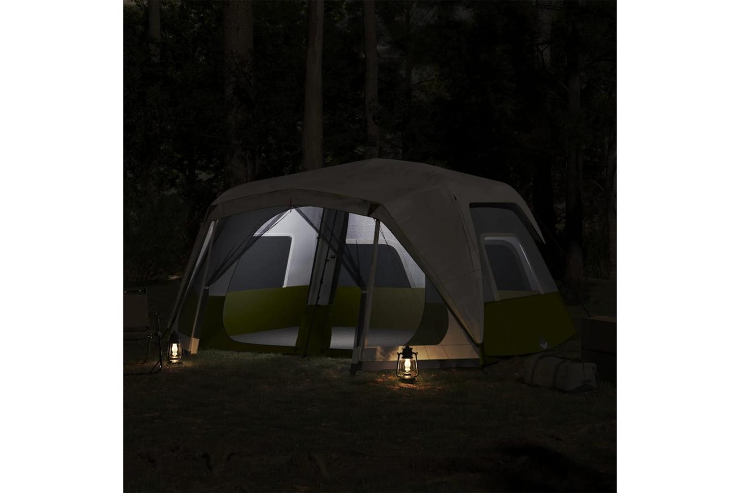 Vidaxl Family Tent With Led 10-person Light Green Quick Release-3