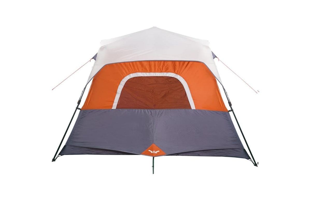 Vidaxl Family Tent With Led 6-person Light Grey And Orange Quick Release-8