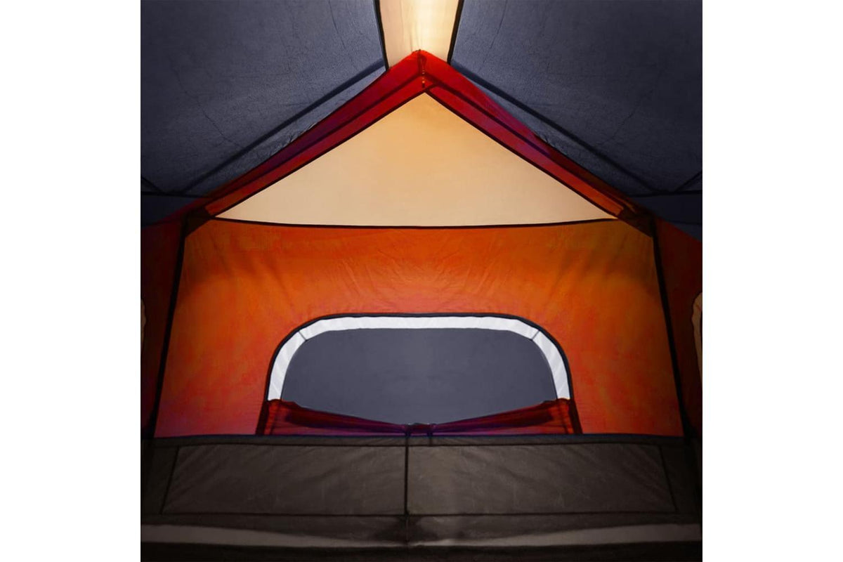Vidaxl Family Tent With Led 6-person Light Grey And Orange Quick Release-10