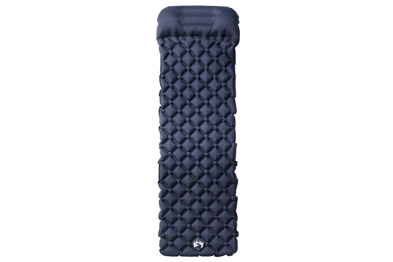 Vidaxl Inflating Camping Mattress With Pillow 1-person Grey-2