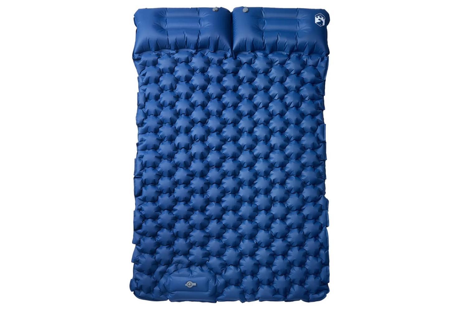 Vidaxl Self Inflating Camping Mattress With Pillows 2-person Navy Blue-2