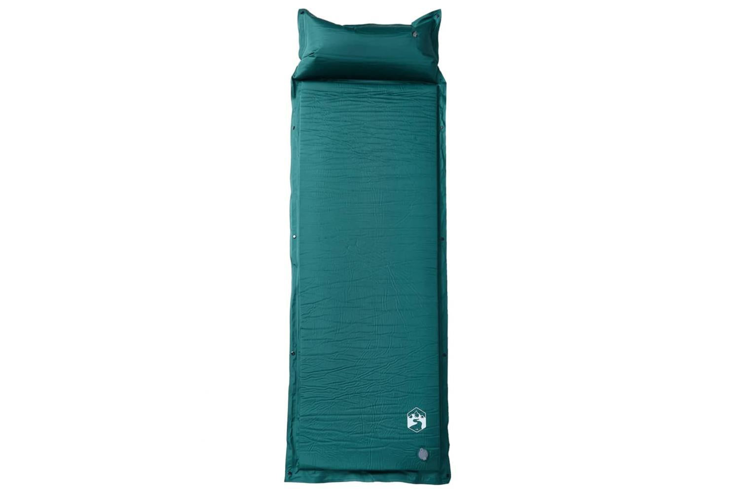 Vidaxl Self Inflating Camping Mattress With Pillow 1-person Green-2