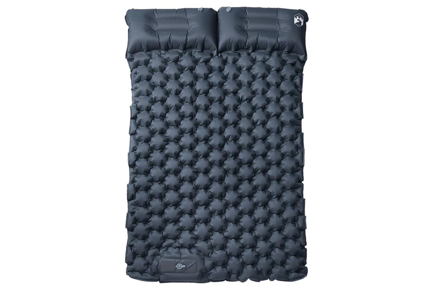 Vidaxl Self Inflating Camping Mattress With Pillows 2-person Grey-2