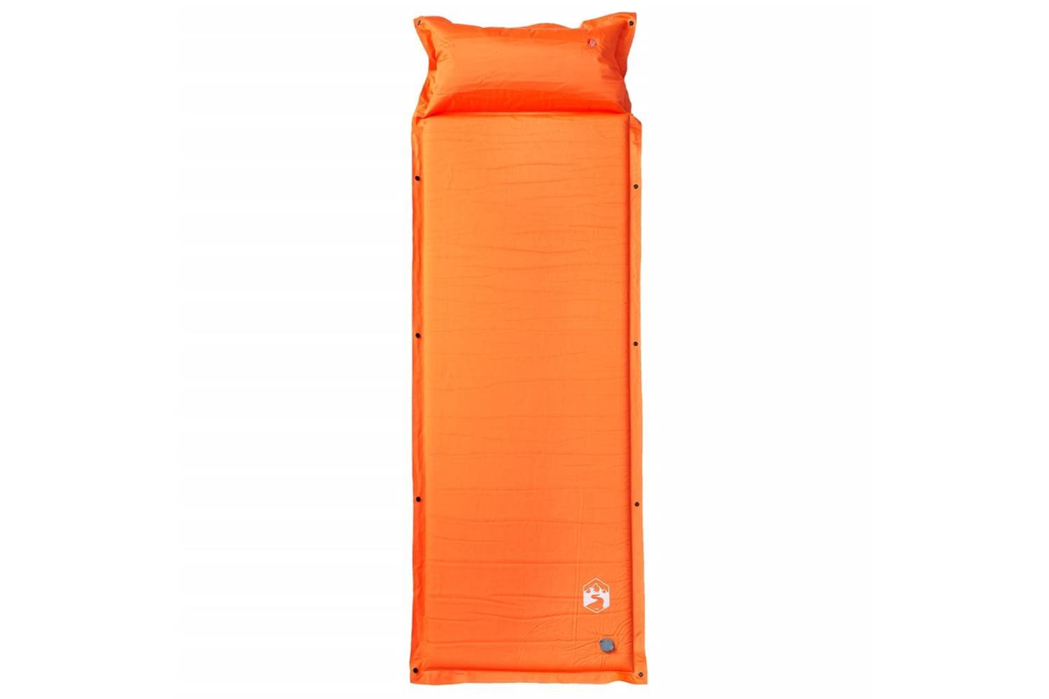 Vidaxl Self Inflating Camping Mattress With Pillow 1-person Orange-2