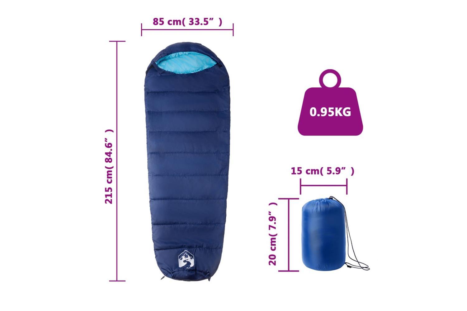 Vidaxl Mummy Sleeping Bag For Adults Camping 3 Seasons-5