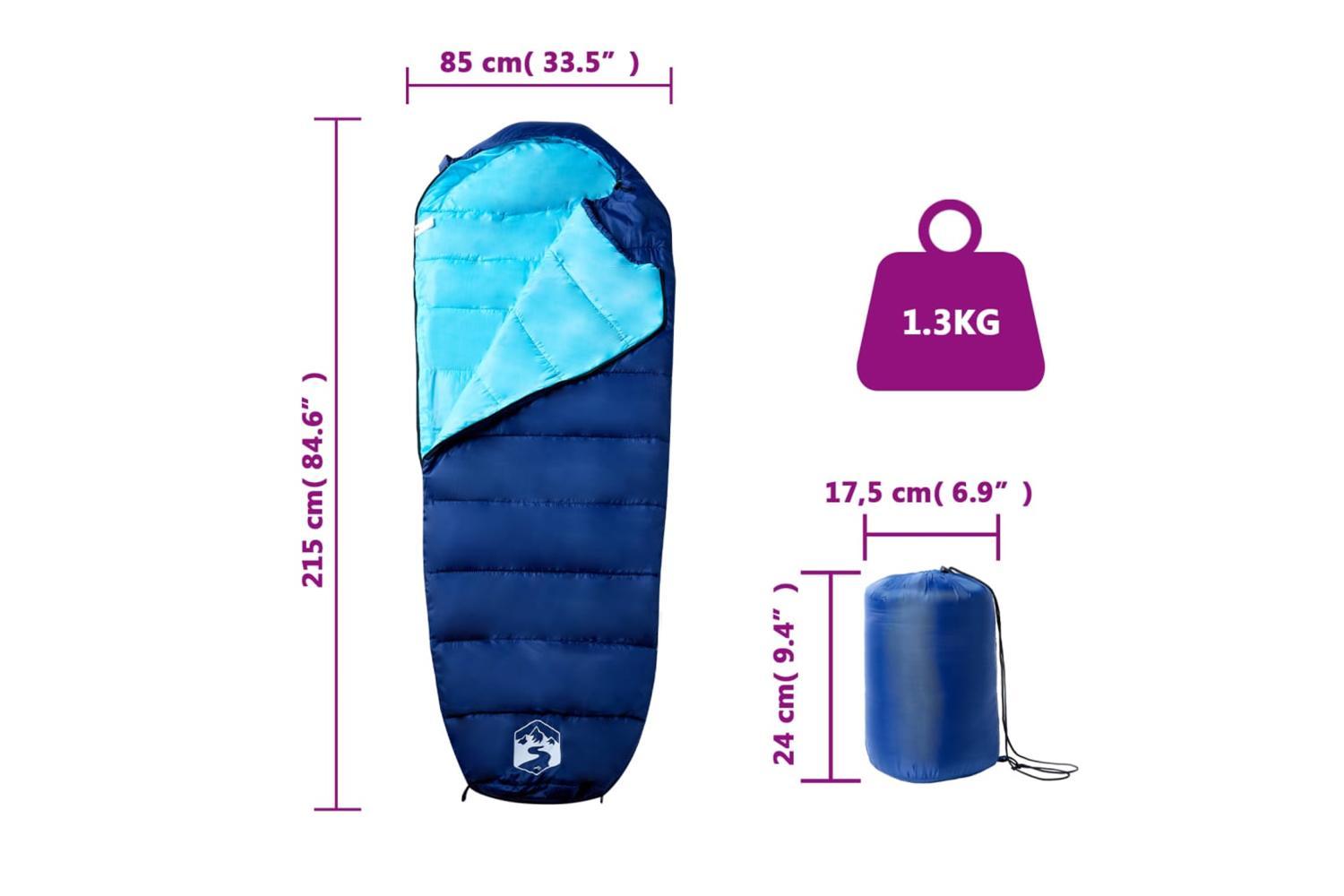Vidaxl Mummy Sleeping Bag For Adults Camping 3 Seasons-5