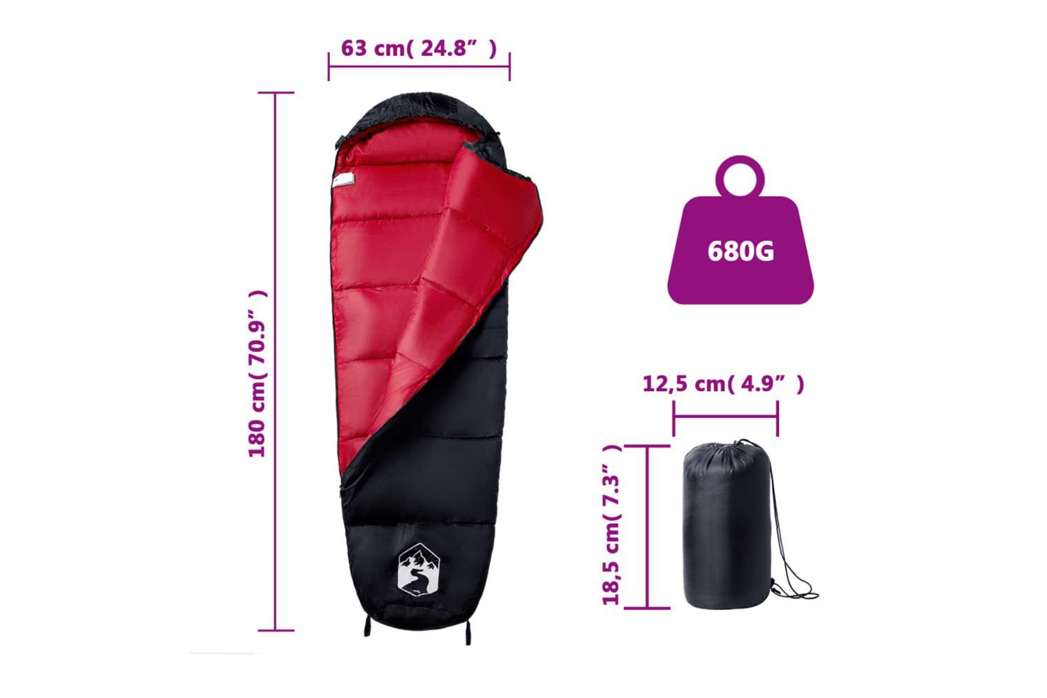 Vidaxl Mummy Sleeping Bag For Adults Camping 3 Seasons-5