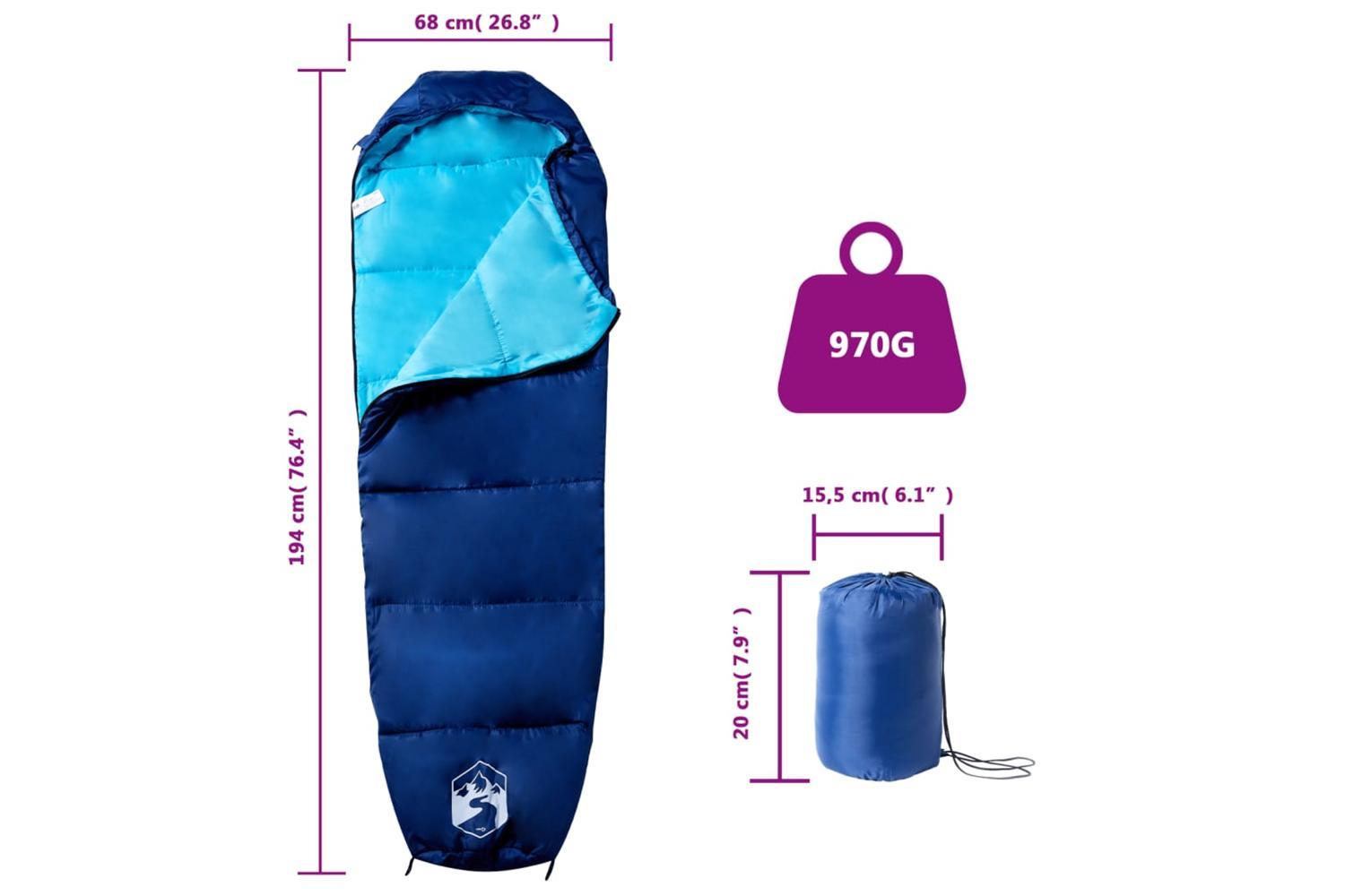 Vidaxl Mummy Sleeping Bag For Adults Camping 3 Seasons-5