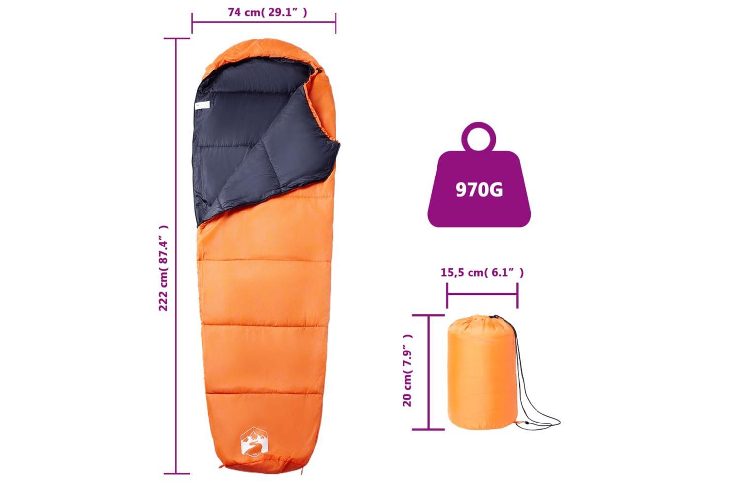 Vidaxl Mummy Sleeping Bag For Adults Camping 3 Seasons-5