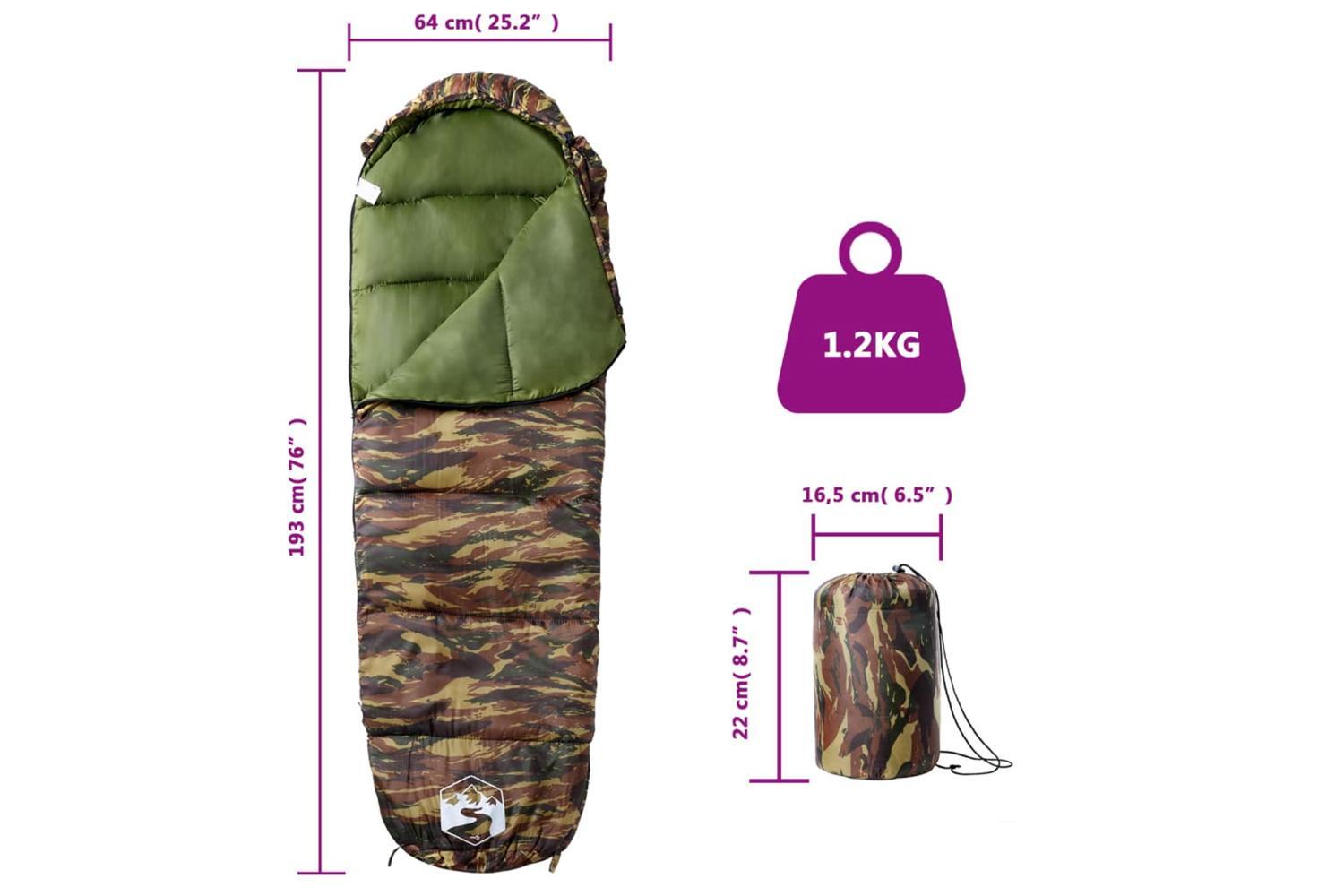 Vidaxl Mummy Sleeping Bag For Adults Camping 3 Seasons-5