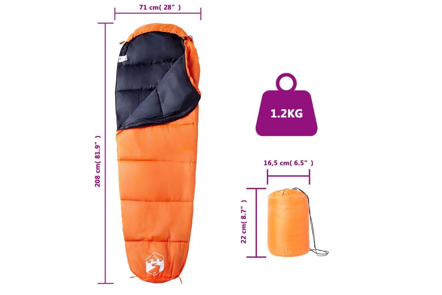 Vidaxl Mummy Sleeping Bag For Adults Camping 3 Seasons-5