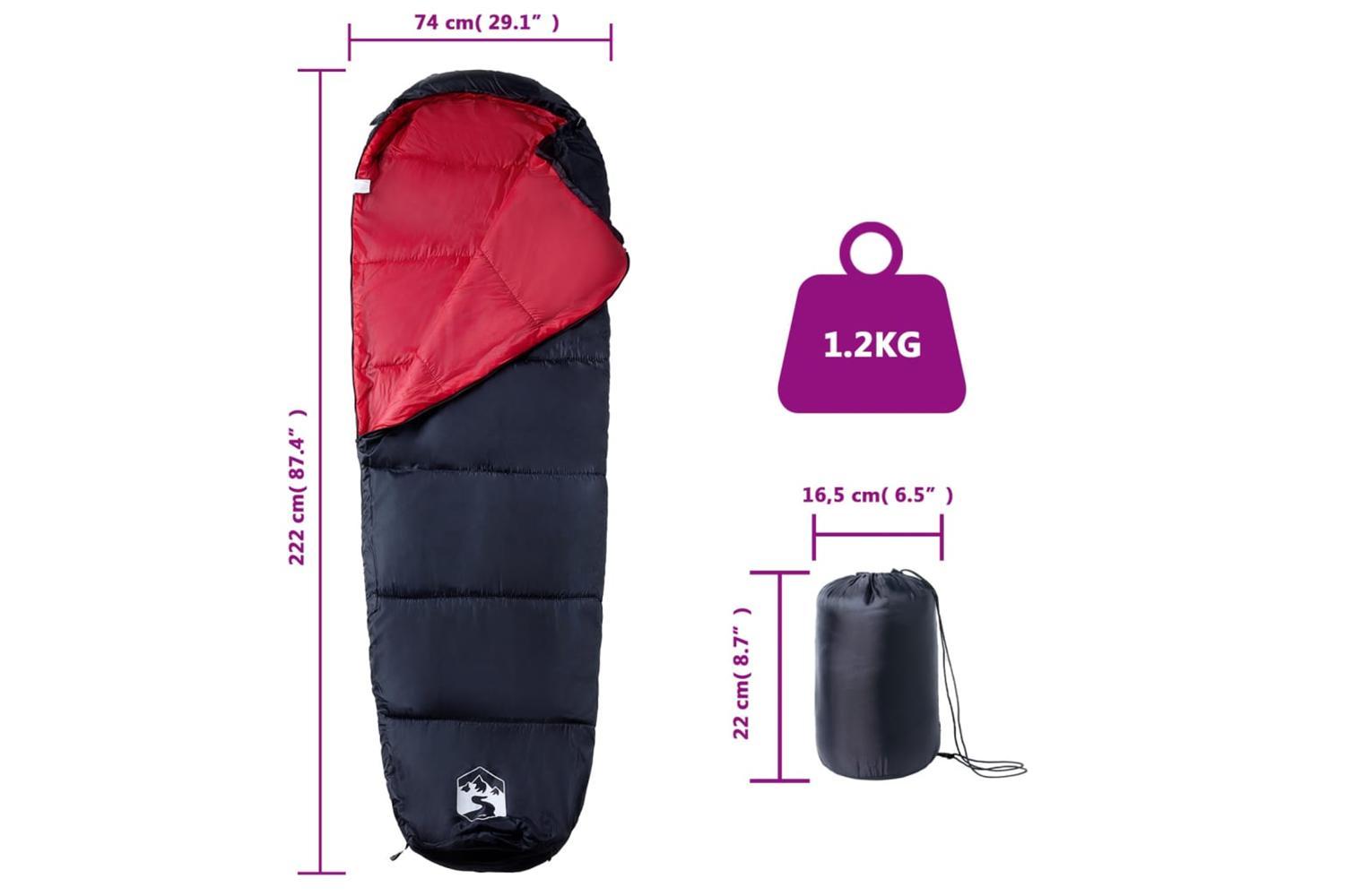 Vidaxl Mummy Sleeping Bag For Adults Camping 3 Seasons-5