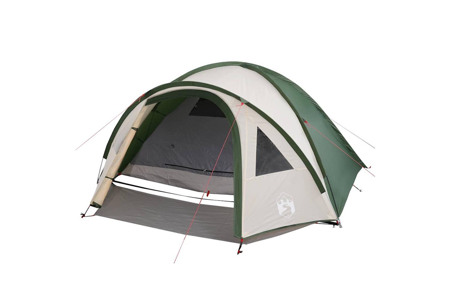 Vidaxl Camping Tent Dome 4-person Green Waterproof-4