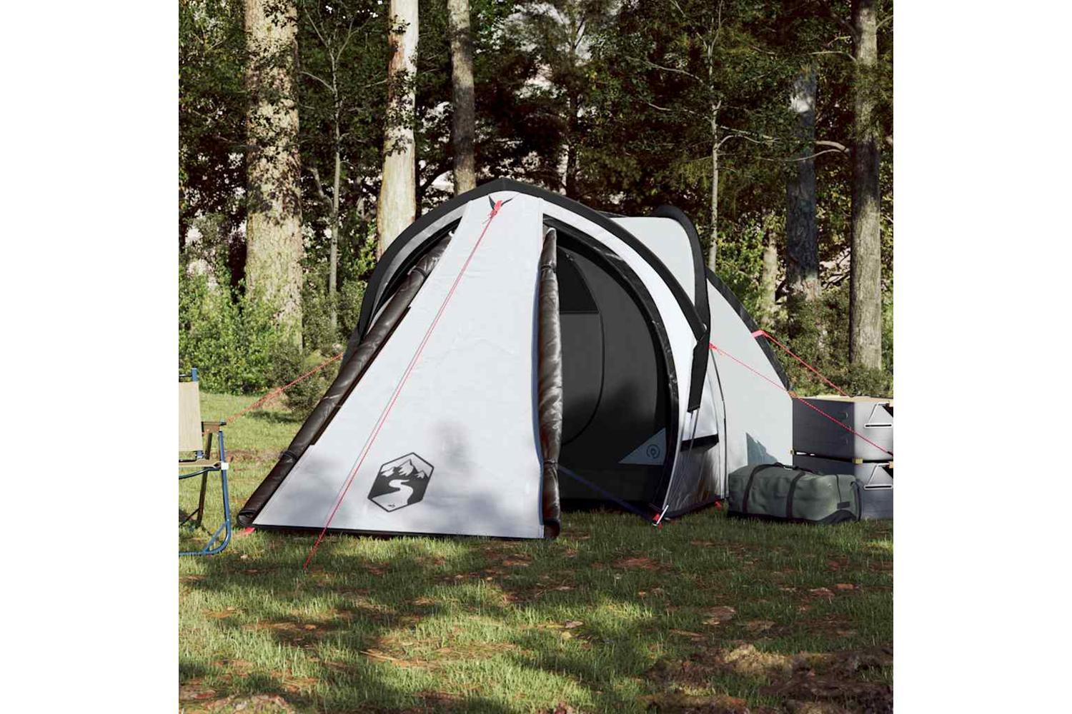 Vidaxl Camping Tent Dome 2-person White Blackout Fabric Waterproof-3