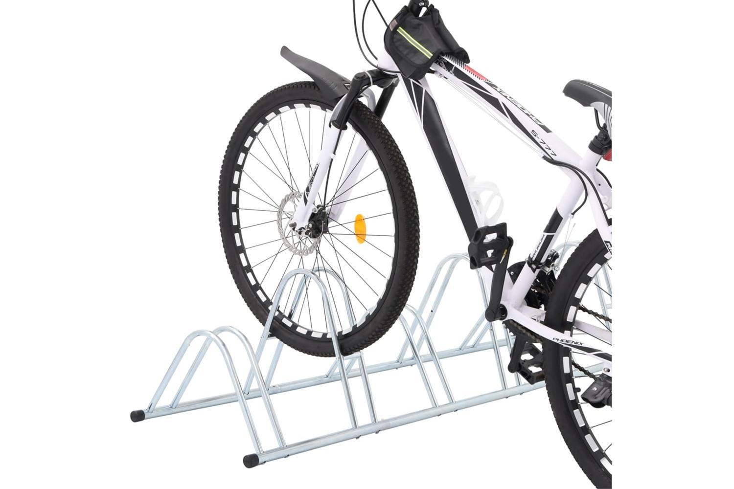 Vidaxl Bicycle Stand For 6 Bikes Floor Freestanding Galvanised Steel-2