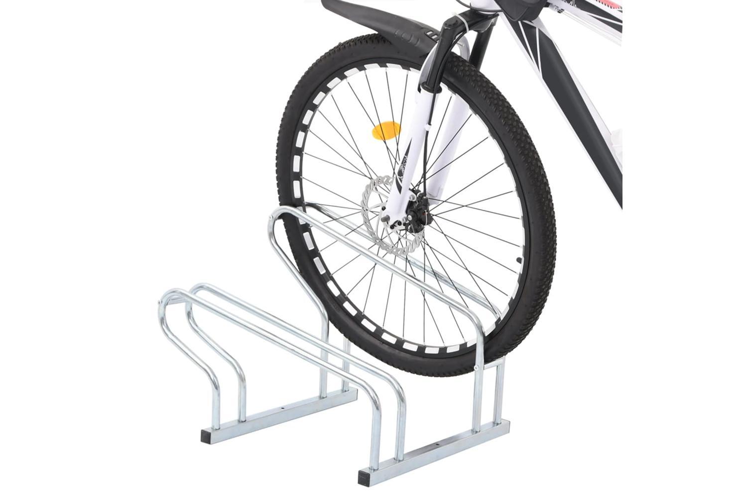 Vidaxl Bicycle Stand For 2 Bikes Floor Freestanding Galvanised Steel-2