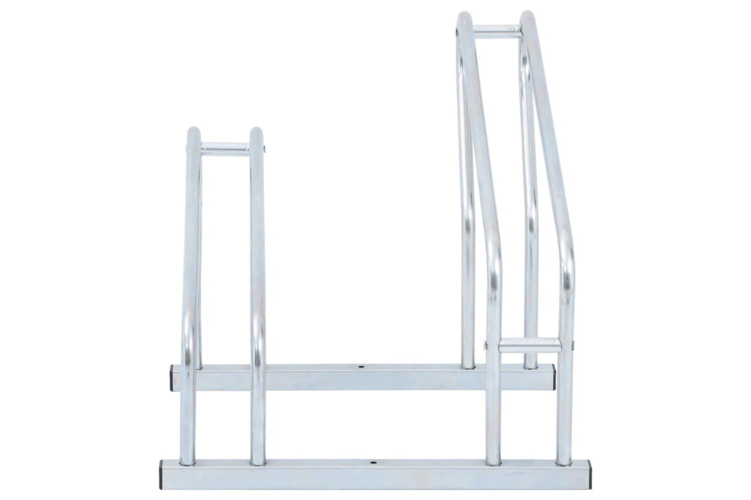 Vidaxl Bicycle Stand For 2 Bikes Floor Freestanding Galvanised Steel-3