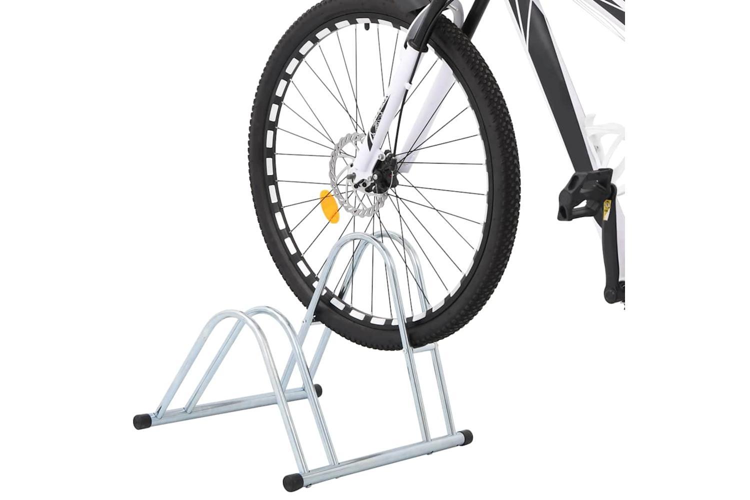 Vidaxl Bicycle Stand For 2 Bikes Floor Freestanding Galvanised Steel-2