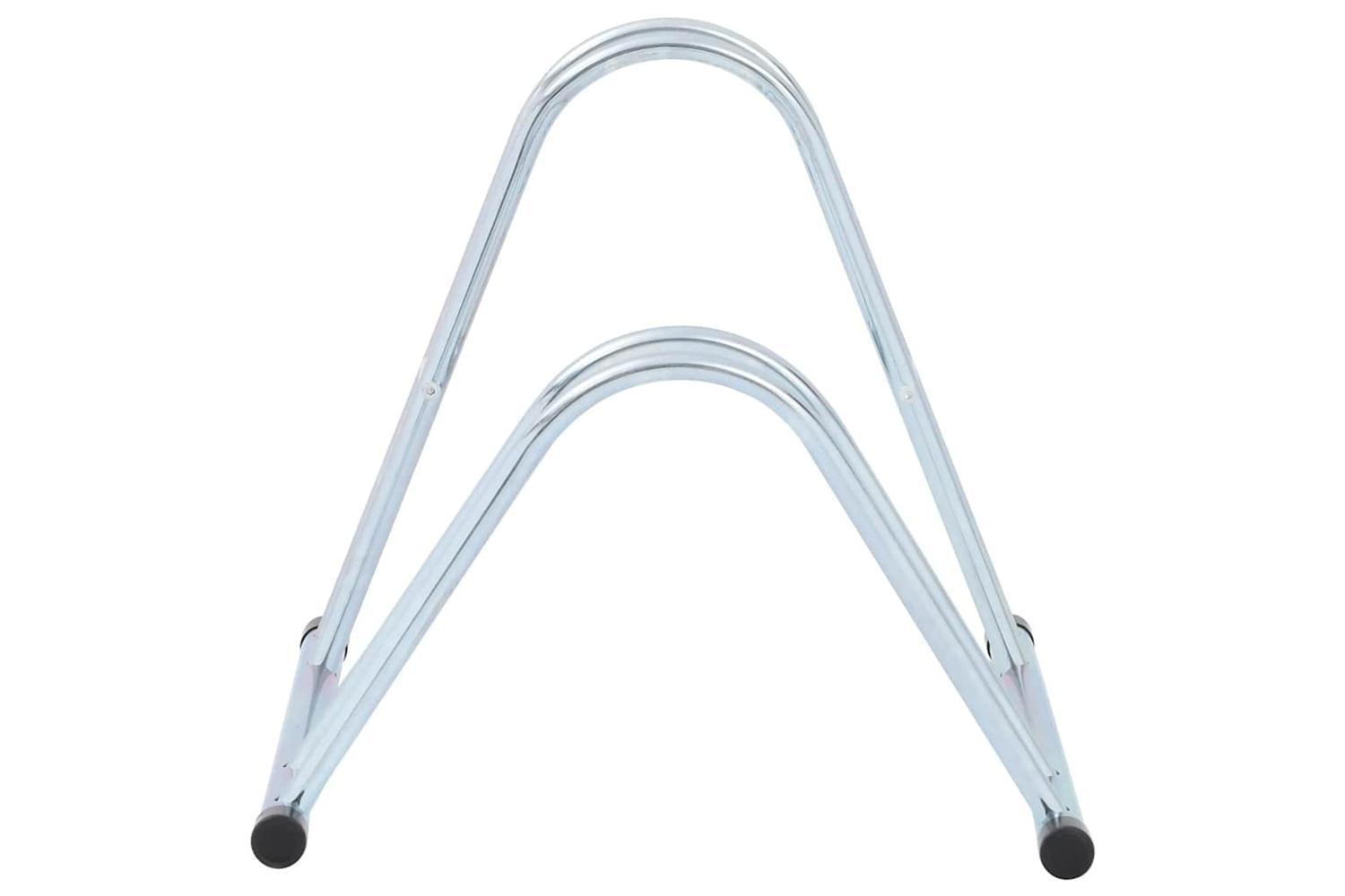 Vidaxl Bicycle Stand For 2 Bikes Floor Freestanding Galvanised Steel-4