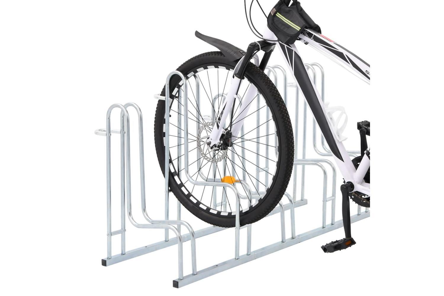Vidaxl Bicycle Stand For 5 Bikes Floor Freestanding Galvanised Steel-2