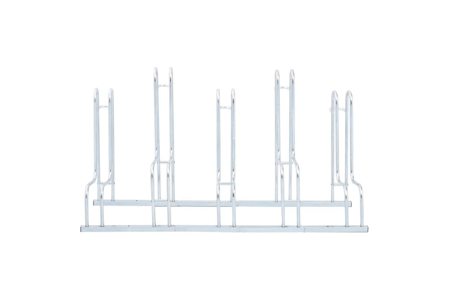 Vidaxl Bicycle Stand For 5 Bikes Floor Freestanding Galvanised Steel-3
