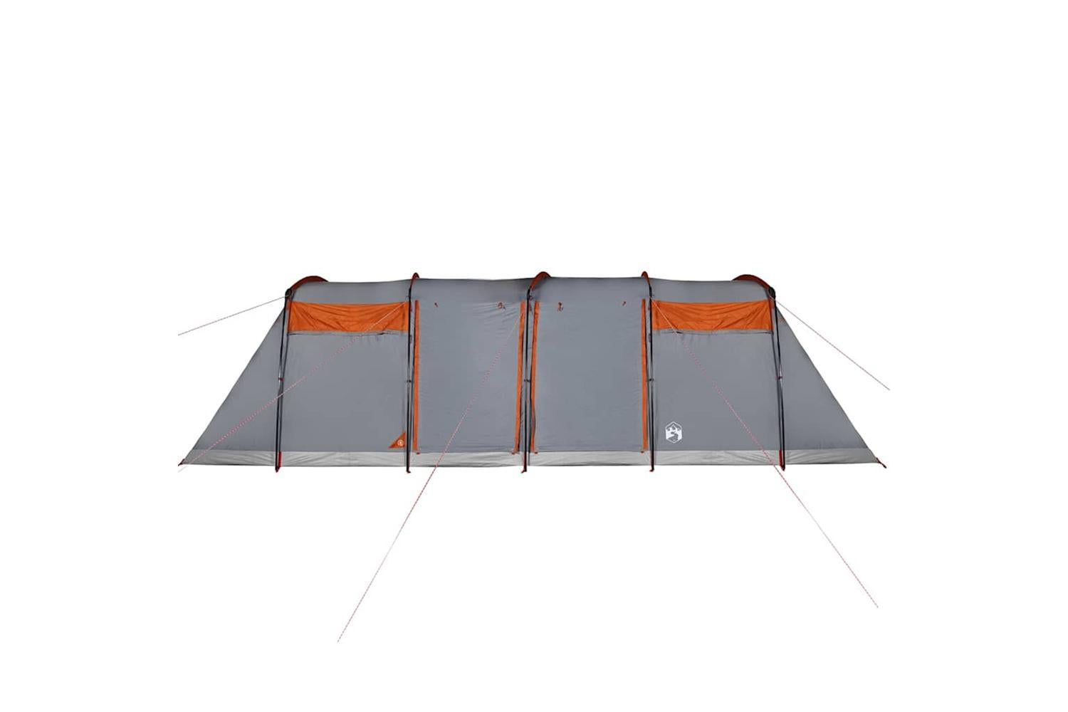Vidaxl Family Tent Tunnel 8-person Grey And Orange Waterproof-6