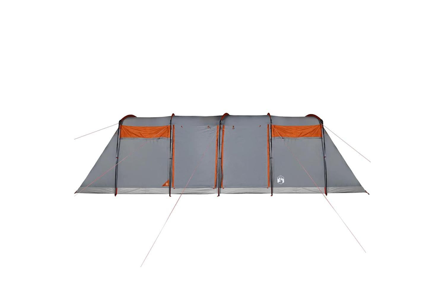 Vidaxl Family Tent Tunnel 8-person Grey And Orange Waterproof-10