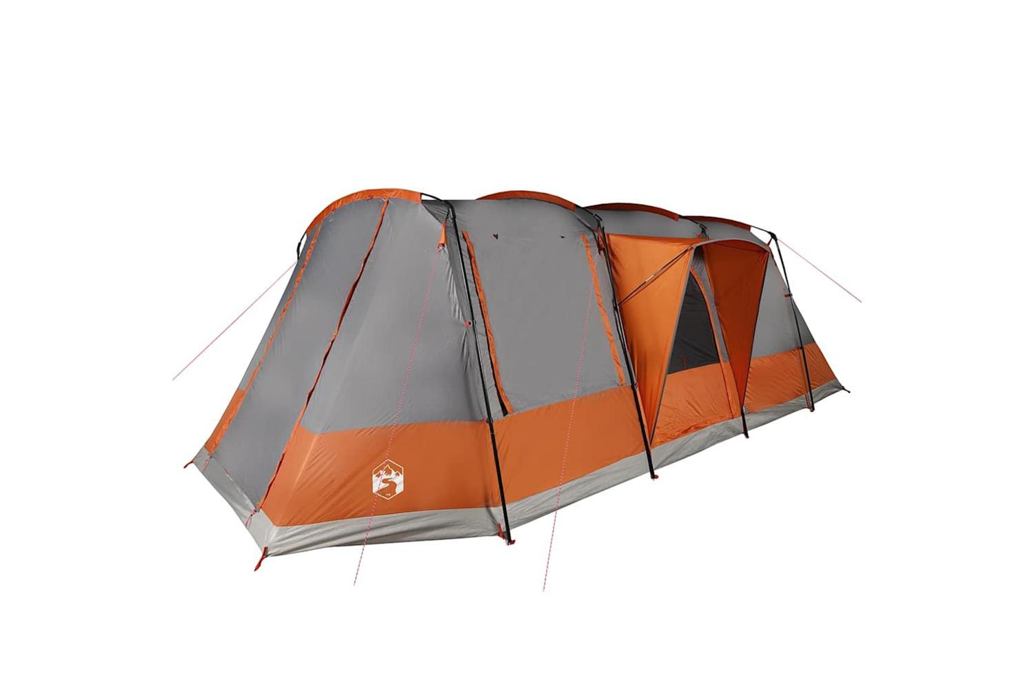 Vidaxl Camping Tent Tunnel 4-person Grey And Orange Waterproof-5